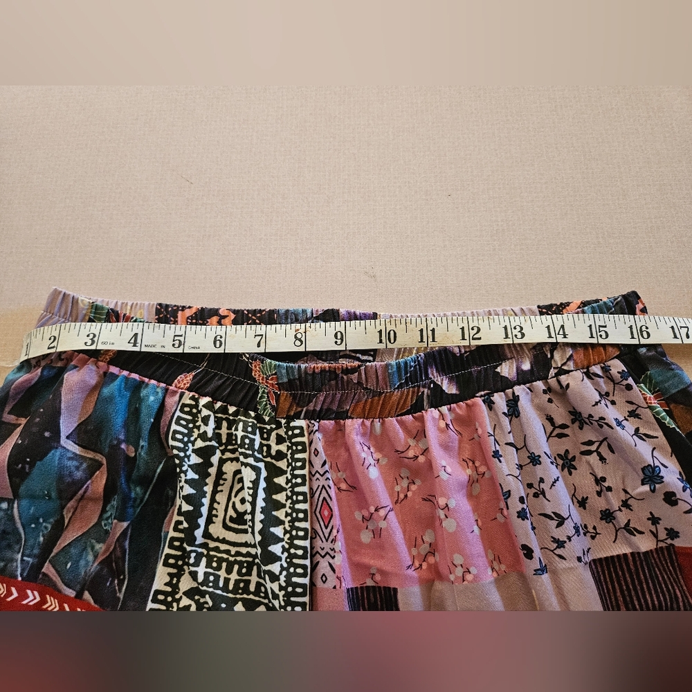 Patchwork Boho Wide Leg Multicolor Pants NWT - image 5